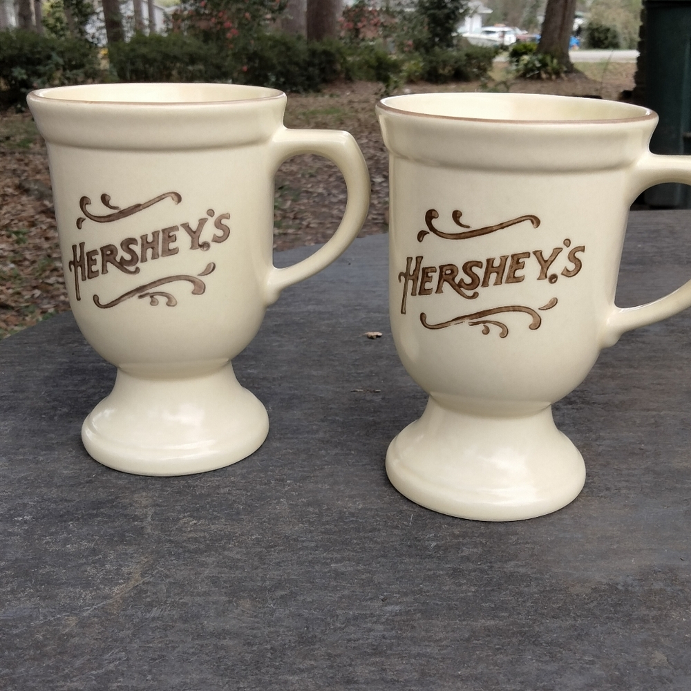 2 Vintage (70's) Hershey's Pedestal Mugs